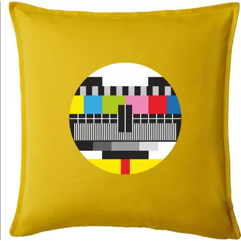 Polštář No signal televizní obrazec - Polštář 50x50 - 50x50 - Pouze potah ( Žlutá )