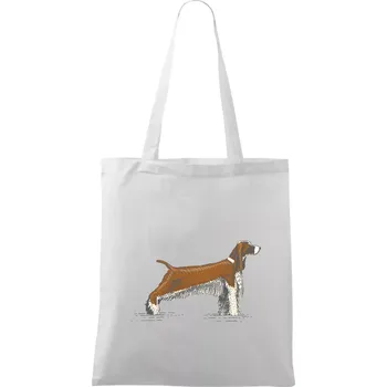 Vintage Springer spaniel - Taška bavlněná - 42 x 38 cm ( Bílá )