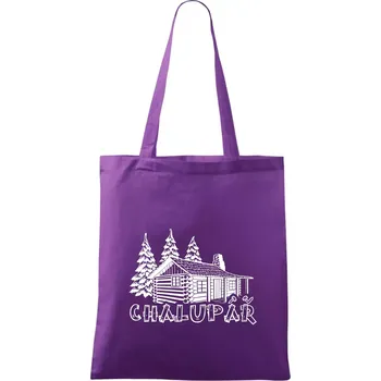 Chalupář srub - Taška bavlněná - 42 x 38 cm ( Fialová )