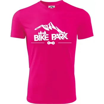 Chlapecké tričko Bike park hory - Dětské triko sportovní (dresovina) - 146 cm/10 let ( Neon Pink )
