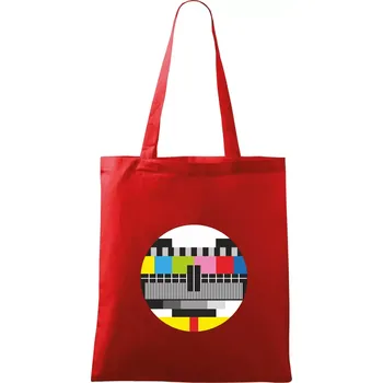 No signal televizní obrazec - Taška bavlněná - 42 x 38 cm ( Červená )