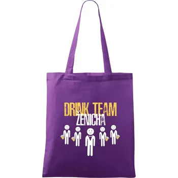 Nákupní taška Drink team ženicha - Taška bavlněná - 42 x 38 cm ( Fialová )