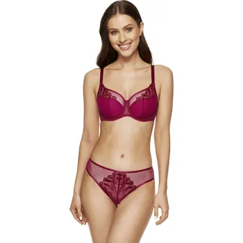 Podprsenka Dámská podprsenka GORTEKS Angel half padded bra with embroidery FUCHSIA 75F