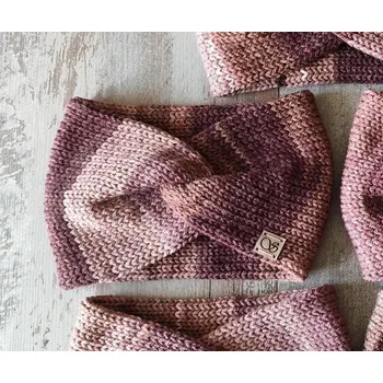 Zimní čelenka Pletená čelenka - hnědá č.6