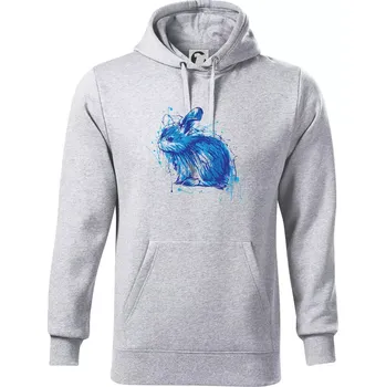 Pánská mikina Králík kaňka - Mikina pánská Cape s kapucí - 5XL ( Světlešedý Melír )