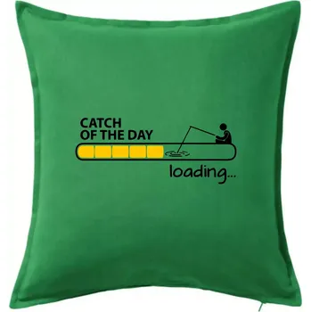 Polštář Rybaření - Catch of the day - Polštář 50x50 - 50x50 - Včetně výplně ( Středně zelená )