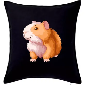 Polštář Morče - kreslené, bílo oranžové - Polštář 50x50 - 50x50 - Pouze potah ( Černá )