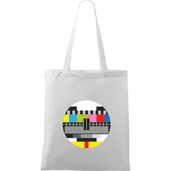 Nákupní taška No signal televizní obrazec - Taška bavlněná - 42 x 38 cm ( Bílá )