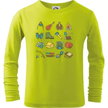 Dětská móda Camping set - Triko dětské Long Sleeve - 104-110cm / 3-4 roky ( Limetková )
