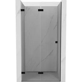 Sprchové dveře Mexen Lunar-F skládací levé sprchové dveře 55 cm, transparentní, černé - 836-055-000-70-00-L Sprchové dveře