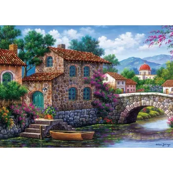 Puzzle ART PUZZLE Kanál s květinami 500 dílků