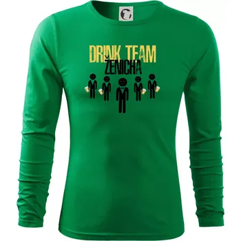 Pánské oblečení Drink team ženicha - Triko s dlouhým rukávem FIT-T long sleeve - S ( Středně zelená )