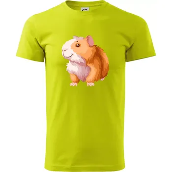 Morče - kreslené, bílo oranžové - Klasické pánské triko vyšší gramáže - S ( Limetková )