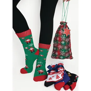 Dámské ponožky Dárkové balení – Vánoční ponožky 3 páry, VELIKOST 40 - 43
