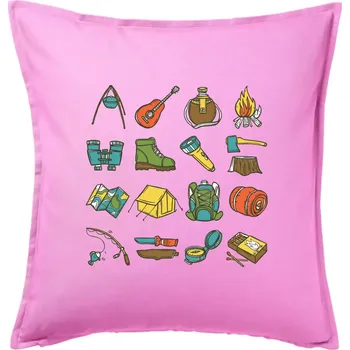 Polštář Camping set - Polštář 50x50 - 50x50 - Pouze potah ( Růžová )