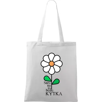 Seru na to, budu kytka - Pomněnka - Taška bavlněná - 42 x 38 cm ( Bílá )