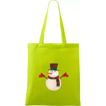 Vánoční sněhulák - Taška bavlněná - 42 x 38 cm ( Limetková )