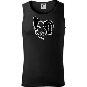 Border kólie obrys hlavy - Tílko pánské Core - M ( Černá )