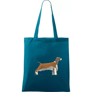 Nákupní taška Vintage Springer spaniel - Taška bavlněná - 42 x 38 cm ( Petrolejová )