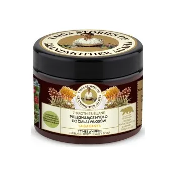 Mýdlo PŘÍBĚHY Z TAJGY BABIČKY AGÁTY: Sedmkrát šlehané pečující mýdlo na tělo a vlasy 300ml K2902