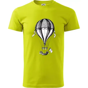 Horkovzdušný balón kreslený - Klasické pánské triko vyšší gramáže - S ( Limetková )