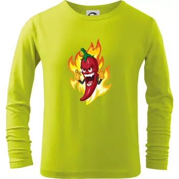 Dětská móda Chili paprička velmi pálivá - Triko dětské Long Sleeve - 122 cm/6 let ( Limetková )