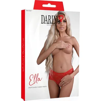 Dámské erotické kalhotky Daring Intimates Ella crotchless cheeky panty - Black - L/XL
