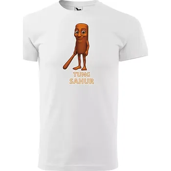 Sablio Tričko s potiskem Tung sahur - Italian Brainrot - bílé M