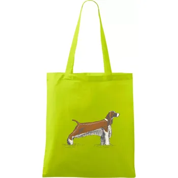 Vintage Springer spaniel - Taška bavlněná - 42 x 38 cm ( Limetková )