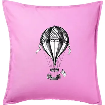 Polštář Horkovzdušný balón kreslený - Polštář 50x50 - 50x50 - Pouze potah ( Růžová )