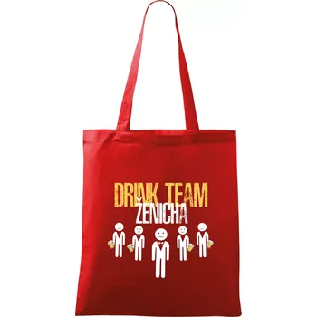 Drink team ženicha - Taška bavlněná - 42 x 38 cm ( Červená )