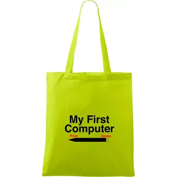 My First Computer - Taška bavlněná - 42 x 38 cm ( Limetková )