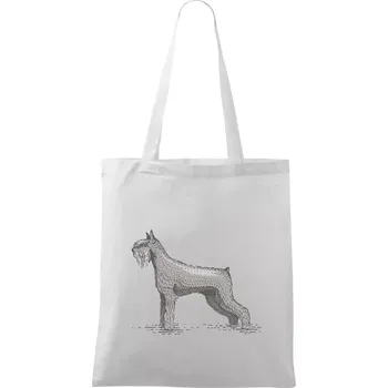 Vintage Schnauzer - Taška bavlněná - 42 x 38 cm ( Bílá )
