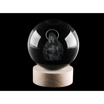 LED svítící skleněná koule Ø10 cm, barva 3 transparent svatí