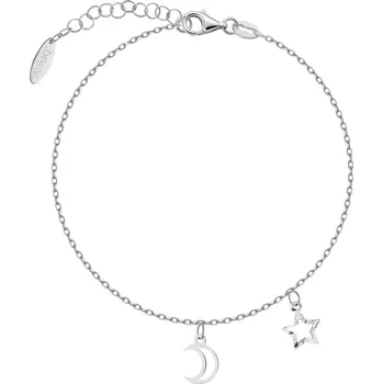 Náramek Stříbrný náramek - měsíc, hvězda - AP543-8124