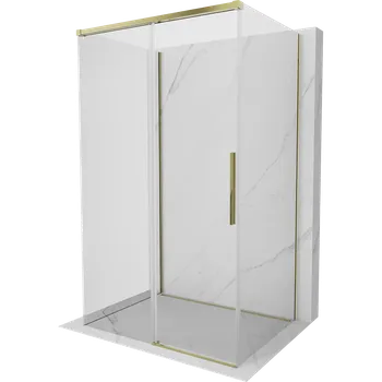 Mexen Rox-3S sprchový kout, 3-stěnný, posuvný, 110 x 75 cm, transparentní, zlatý - 8C2-110-075-50-00-3S Sprchové kouty