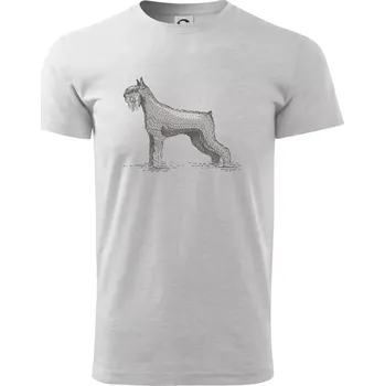 Vintage Schnauzer - Triko extra velké (5-8XL) - 7XL ( Světlešedý Melír )