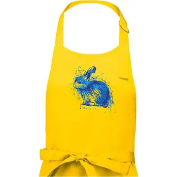 Kuchyňská zástěra Králík kaňka - Dámská zástěra na vaření - Univerzální velikost ( Žlutá )