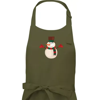 Kuchyňská zástěra Vánoční sněhulák - Dámská zástěra na vaření - Univerzální velikost ( Khaki )