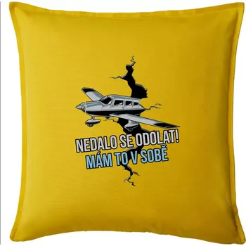 Polštář Nedalo se odolat, mám to v sobě letadlo - Polštář 50x50 - 50x50 - Pouze potah ( Žlutá )