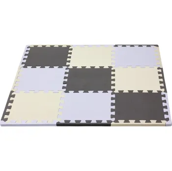 Hračka pro kojence Rialto Baby Hrací podložka puzzle s okrajem Silver Beige Grey 92x92 cm