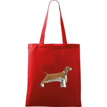 Vintage Springer spaniel - Taška bavlněná - 42 x 38 cm ( Červená )