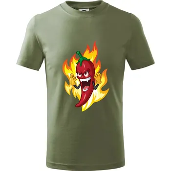 Chlapecké oblečení Chili paprička velmi pálivá - Tričko dětské bavlněné - 134 cm/8 let ( Khaki )