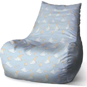 Sedací pytel Sablio Sedací vak Bean Měsíčky, hvězdičky a mráčky - 60 x 70 x 70 cm