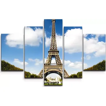 Obraz Sablio Obraz - 5-dílný Eiffelova věž - 125x90 cm