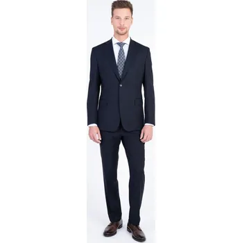 Pánský oblek Modrý vlněný oblek Ve volném střihu 192842