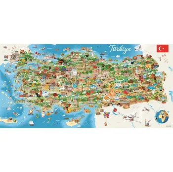 Puzzle Panoramatické puzzle mapa Turecka 1500 dílků ANATOLIAN