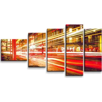 Obraz Sablio Obraz - 5-dílný Noční Londýn - 100x60 cm