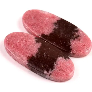 Přírodní kámen Kabošony páry Rhodonit č.P726 (36x15x5mm)