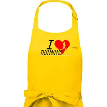 Kuchyňská zástěra I love running holka - Dámská zástěra na vaření - Univerzální velikost ( Žlutá )
